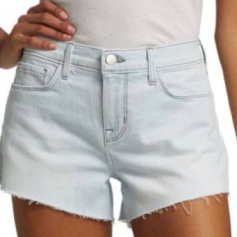 NWT L'AGENCE Audrey Mid-Rise Denim Shorts Bleach Down Women’s Size 25 Designer
